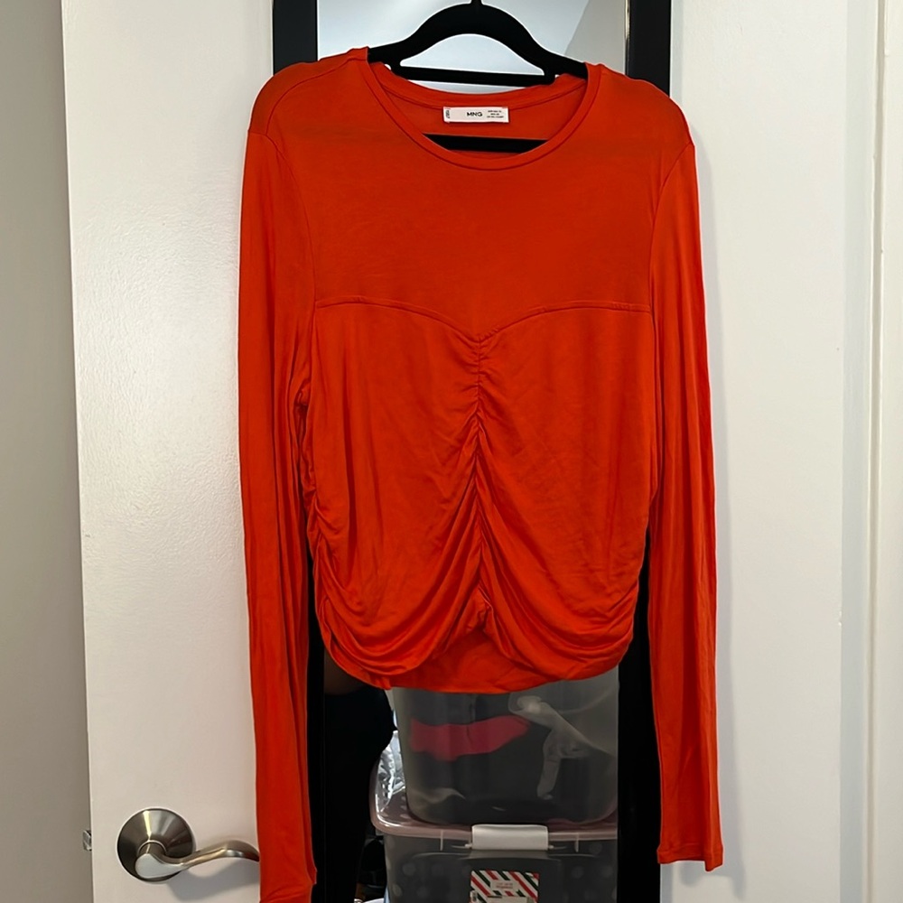Mango long sleeve detail blouse